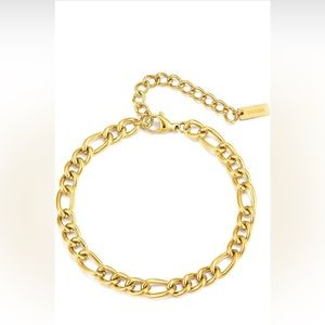 Women 14K Gold Plated Bracelet Adjustable Stainless Steel Link